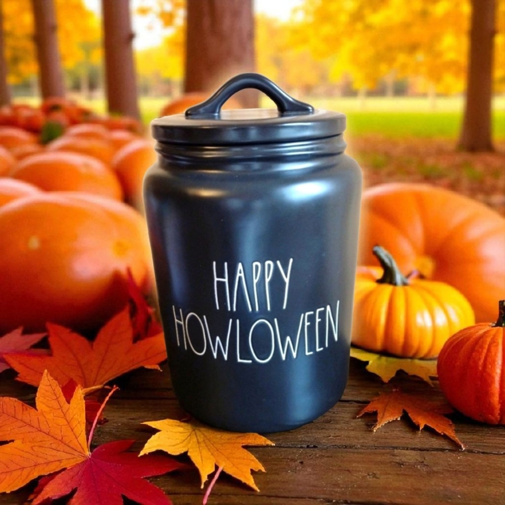 Rae Dunn Black 'Happy Howloween' Canister